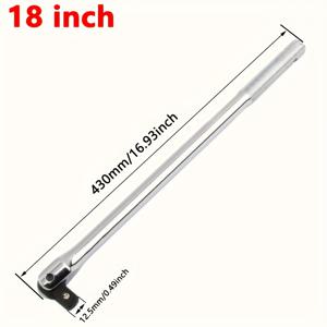 TEMU 1/2인치 드라이브 익스텐션 브레이커 바, 15인치/18인치 스위블 헤드 핸들, F형 스티어링 휠 소켓 렌치, 조절식, 스퀘어 헤드, 기계식 작동, 스틸 본체, 자동차 수리 공구용