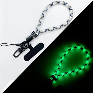 TEMU 야광 조절 가능 휴대폰 끈 손목 스트랩 - 7mm 분리형 휴대폰 끈, 야외 스포츠, 야간 러닝 로프, 콘서트 페스티벌 분실 방지 손목 밴드, 휴대폰용 범용 (빛을 흡수하여 야광)