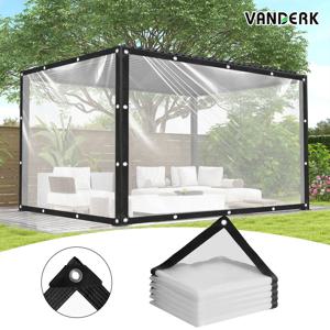 TEMU 4Mil 고강도 타프 (메탈 아일렛 포함), 찢김 방지 UV 보호, 정원 가든/온실/파티오/현관/야외 보호/임시 프로젝트 커버용, 투명, 1개