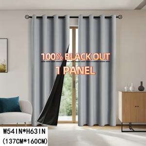 TEMU 빛을 완전히 차단하는 회색 폴 포켓 커튼: 침실 및 거실에 이상적이며 빛을 최소화하고 방음 효과를 제공하며 에너지 효율 높음이며 가볍고 다양한 색상과 크기로 제공됩니다.