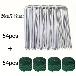TEMU 3.93인치/5.9인치/7.87인치*1.57인치 다중 사이즈 녹색 흰색 구멍 가시성 강화, 파이프 필름 못, 야외 텐트 고정 아연 도금 강철 못 다목적 바닥 바늘 잔디 패브릭, 정원, 텐트, 캠프 파일, 금속 파일 장식용