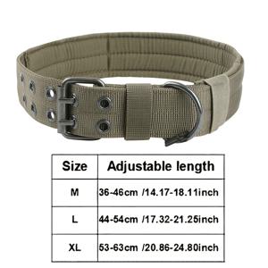 TEMU 전술 강아지 목걸이 - 고강도 폴리아미드 소재로 제작 | 대형견 목걸이 - 이중 버클 디자인, 내구성 나일론 원단, 사이즈 조절 가능 | 내마모성 후크 앤 루프 패치 영역 | 훈련용 다기능 애완동물 목걸이