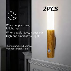 TEMU 2개입/1개입 자기 바디 센서 복도 모션 센서 무드등 - LED 충전식 자기 벽등, USB 충전, 간편한 설치, 복도, 침실, 계단, 욕실에 적합 - ABS 소재, 색상 변경 없음, 발렌타인데이, 부활절, 여성의 날에 적합, 깜빡이는 조명