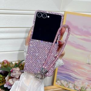 TEMU 휴대폰 케이스 - 노블 클래식 풀 쉘 라인스톤, Z Flip 3/4/5/6/7 패션 휴대폰 케이스에 적합