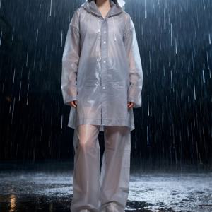 TEMU 2개 그레이 세트: 고두께 고품질 EVA 하이킹 비옷, 남녀공용 다기능 투명 비옷, 여성용 백팩 망토, 고품질 캠핑 하이킹 비옷