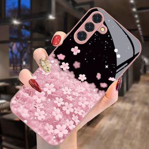 TEMU 폰 케이스: 벚꽃 프린트 우아한 패턴 폰 케이스, 갤럭시 S9+/S10/S20+/S20 울트라/S21 5G/S21+/S22/S23 플러스/S24 플러스/S25/S25/노트 9/노트 10/노트 10+/노트 20/노트 20 울트라 호환, 충격 방지 강화 유리 커버, 패셔너블 디자인, 내구성, 귀여움, 비즈니스, 고품질 모바일 액세서리