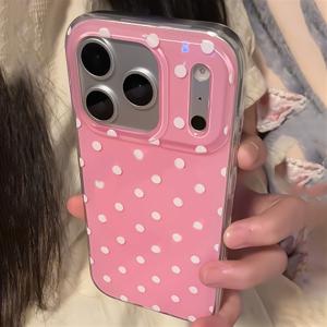 TEMU 휴대폰 케이스 - 귀여운 반짝이는 젤리 폰 케이스, 물방울 무늬 디자인, 아이폰 13부터 17 Pro Max, 플러스 버전까지 보호, 부드러운 IMD 기술로 낙하 방지 기능 제공