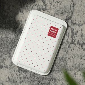 TEMU 2025년 신상 패셔너블 고급 레드 도트 패턴 인조 가죽 마그네틱 카드 홀더, 아이폰 16, 15, 14, 13, 12 Pro Max 호환. 이 지갑 액세서리는 카드를 1-2장 보관할 수 있고 내장된 보안 포켓 KA1을 특징으로 합니다.