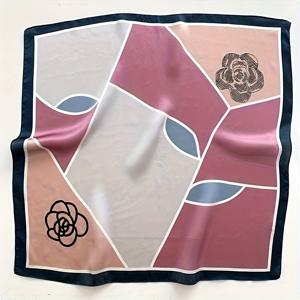 TEMU 다용도 여성 실크 스퀘어 스카프 | 100% 뽕나무 실크, 피부 친화적이고 통기성 좋음. 기하학적 프린트로 다양한 스타일 완성. 목도리, 헤어밴드, 가방 액세서리로 활용 가능. 일상 외출, 짧은 여행, 캐주얼 소셜 행사에 이상적. 