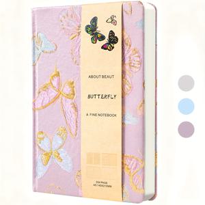 TEMU A5 하드커버 노트북 - 인조 표지 포함 240페이지, 4가지 내지 레이아웃(가로줄, 무지, 도트망, 격자무늬) - 연도 기재 없는 다이어리 저널, 사무실, 불렛저널링, 여성 선물, 회의 메모 및 플래너용