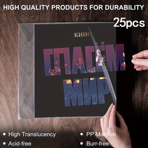 TEMU 25개 비닐 레코드 슬리브, 폴리프로필렌 재질 | LP 및 싱글용 최고의 비닐 커버, 비닐 재킷, 레코드 슬리브 투명 플라스틱, 싱글 및 더블 LP 앨범 보관용 외장 재킷, 레코드 커버 스크래치 방지, 내구성 및 재사용 가능