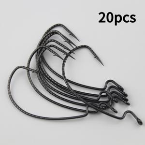 TEMU 20개 기린 패턴 카본 스틸 강화 텍사스 리그 소프트 베이트 웜 훅 대형 사이즈 배스 및 만다린 피쉬 드롭 지깅용