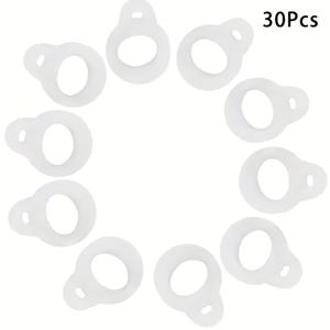 TEMU 30개 분실 방지 실리콘 고무 반지 홀더 다용도 조절 가능 박스 목걸이 코드 교체 펜던트 휴대 키트, 펜 장비 직경 8mm에 적합, 다용도 분실 방지 실리콘 반지(화이트)
