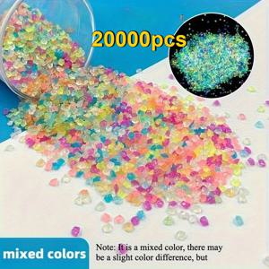 TEMU 20000개 야광 레진 스톤, 멀티 컬러 야광 스톤, 수족관, 분재, 정원 장식, 미니어처 풍경, 통로 장식 등에 적합