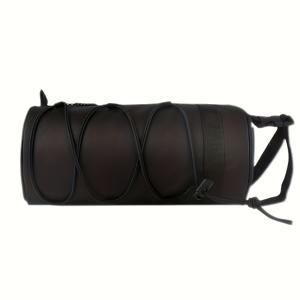 TEMU 1개 대용량 조절 가능 자전거 핸들바 가방 | 블랙 멀티 수납 공간 전면 프레임 튜브 파우치 (핸들 설치 가능), 스타일리시한 원통형 디자인 및 탄성 고정 시스템, 사이클링 필수품에 적합