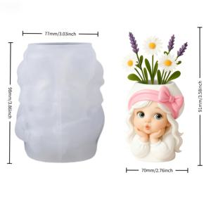 TEMU 레진 실리콘 몰드, 1개입 입술을 삐끗한 작은 꽃병 실리콘 몰드, 표정은 생생하고 귀엽습니다. 질감은 투명하고 디테일은 섬세합니다. 고품질의 내구성 있는 실리콘으로 제작되었습니다. 재사용 가능하며 석고/콘크리트/양초에 적합합니다.