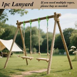 TEMU 내구성 강한 올웨더 해먹 랜야드 (클립 & 루프 포함) - 450-500 중량 지지력 나무 스윙 행거, 야외/캠핑/해변/뒷마당/발코니용 - 쉬운 조립 행잉 스트랩, 나무 해먹 스윙 시스템