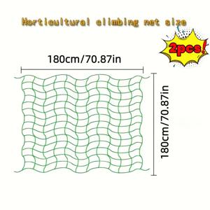TEMU 2개 멀티 사이즈 고강도 정원 덩굴재 그물망 (구매자 선택) - 27가닥 나일론 펜스망, 오이 포도콩덩굴과일 채소용 녹색 직사각형 실외/실내 식물 지지대 - 내구성 있는 내후성 식물 재배 용품 및 도구, 덩굴식물용 정원 그물망, 클래식 스타일, 견고한 구조, 토양 고정, 높은 투명도