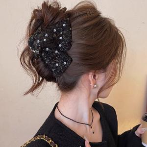 TEMU 1개 신상 스팽글 삼각 아크릴 헤어 클립, 여성 패션 스팽글 삼각 헤어 클립, 대형 상어 클립, 미끄럼 방지 헤어 클립, 데일리 및 연회 파티 착용에 적합