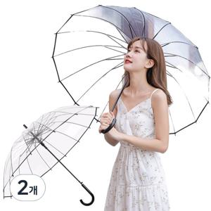 TEMU 1+1 튼튼한 16살대 클리어 장우산 투명우산 투명비닐 자동우산 골프우산 대형우산 시야확보