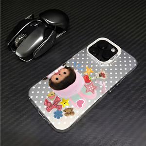 TEMU 귀여운 원숭이 치치 휴대폰 케이스, 낙하 방지 무광 뒷면 커버, 아이폰 17 16e 16 15 14 13 12 11 미니 프로 맥스 에어 X XR XSMAX 8 7 플러스 호환