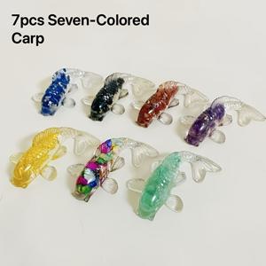 TEMU 7개 수제 잉어 - 비늘과 지느러미 디테일이 있는 고체 수지 잉어 연못 장식, 수족관 장식, 풍수 어항, 물고기 애호가를 위한 선물 (수족관/탱크에 적합한 7개 세트)