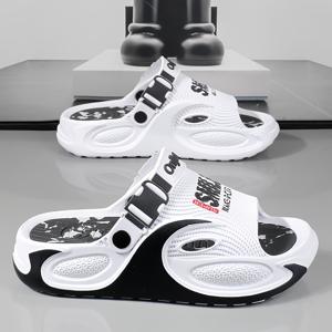 TEMU 남성용 아웃도어 슬리퍼, 여름 야외 비치화, 원스트랩 슬리퍼, 경량 플랫 샌들, 세련된 장인 정신의 패셔너블한 샌들, 통굽 슬리퍼, 남녀공용