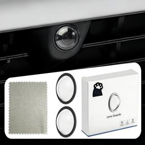 TEMU 2개입 ABS 차량용 카메라 렌즈 보호 커버 (TESLA 전면/후면 범퍼 카메라용) | 흙먼지 스크래치 및 비에 강함 | 범용 내구성 보호 커버