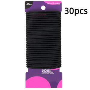 TEMU 30개입 검정색 머리끈, 엉킴이나 당김 없이 사용 가능, 풍성하고 곱슬머리용으로 디자인됨. 강력한 포니테일 홀더로 여성 및 남성 모두에게 적합합니다.