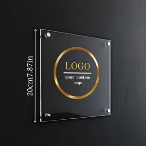 TEMU 1개 맞춤형 사각 비즈니스 이름판 – 아크릴 벽 간판, 상업점, 호텔, 레스토랑, 회사 접수, 사무실, 광고 대행사, 쇼핑몰, 슈퍼마켓, 미용실, 웨딩 드레스 가게, 작업 스튜디오를 위한 맞춤 로고