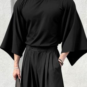 TEMU 남성 캐주얼 티셔츠 단색 반팔 크루넥 헐렁한 경량 심플 스포츠 올매치 오버사이즈 레저 티