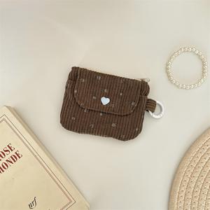TEMU 코듀로이 코인 파우스, 여성용 지갑, 지퍼 카드 홀더, 은행 카드 ID 가방, 립스틱 메이크업 파우치