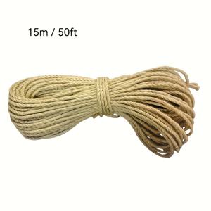 TEMU 대마 밧줄 1개, 공예품, 집 장식, 매달기 장식품 묶음용으로 적합—DIY 고양이 스크래ッ처기둥용 이상적인 선택, 소박하고 내구성 좋음