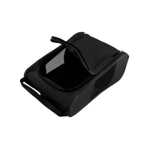 TEMU 싱글팩 여행용 골프화 가방, 통풍 기능이 있는 야외 지퍼형 스포츠 신발 토트백, 남성 및 여성 신발용 보호 보관 가방, 블랙, 통기성 좋은 신발 보관