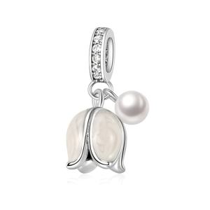 TEMU 은도금 구리 정교한 튤립 봉오리 모양 펜던트 1개, 주얼리 DIY 팔찌 또는 목걸이 제작용, 데일리웨어 또는 발렌타인데이/생일 선물용