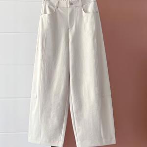 TEMU 여성용 캐주얼 팬츠 (봄/여름), 야마모토 와이드 레그 트라우저, 루즈핏과 매력적인 디자인, 버튼 웨이스트 및 단색