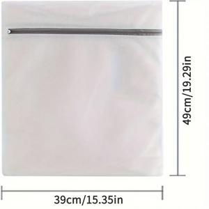 TEMU 3pcs 대형 세탁 가방, 내구성 있는 폴리에스터 메쉬, 세심한 옷을 위한 다목적 세탁 네트, 기숙사 및 정리용으로 사용할 수 있는 짜임새 있는 직사각형 모양의 지퍼 클로저
