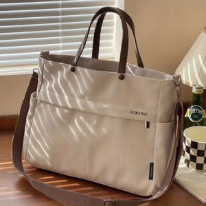 TEMU 오리지널 디자인 일본 스타일 아티스틱 출퇴근 핸드백 바디 캐주얼 패션 다용도 학생 토트백