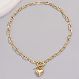 TEMU 라이트 럭셔리, 우아하고 패셔너블한 골든 하트 펜던트 여성용 캐주얼 및 비격식 파티용, 활용도 높은 스티커 목걸이, 하트 모양 펜던트 목걸이