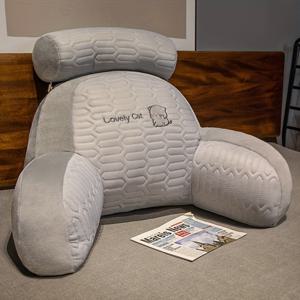 TEMU 라텍스 허리 지지 베개, 대형 등받이 독서 베개, 사무실 침대 옆 소파 쿠션, 독서와 휴대폰 사용을 위한 침대 등받이 베개, 탈부착 및 세탁 가능한 소프트 커버 베개, 6가지 색상 제공