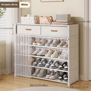 TEMU 가정용 다기능 신발장 1개, 실내용 대용량 신발 정리대, 독립형 다층 방진 신발 수납장, 현관홀용 심플 수납장, 아파트, 기숙사, 주택에 적합