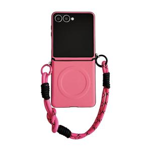 TEMU 휴대폰 케이스 - 삼성 GALAXY Zflip3, Zflip4, Zflip5, Zflip6, Zflip7 호환 스타일리시한 사이드 버튼 마그네틱 휴대폰 케이스 (접이식 하트 모양 스탠드 포함)