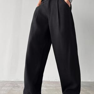 TEMU 남성 캐주얼 바지, 가벼운 비즈니스 레그 와이드 레그 정장 바지, 비즈니스 캐주얼 및 포멀한 행사 모두에 적합합니다. 버튼 및 지퍼 클로저 디자인, 클래식 단색, 사계절 내내 내구성이 뛰어난 원단