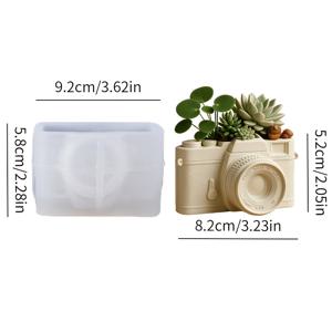 TEMU 원피스 펀 미니 디지털 카메라 화분 실리콘 몰드, 정교한 노브 디테일로 빈티지 카메라 질감 재현, 유연한 실리콘으로 쉬운 탈형 및 세척, 다육식물 화분 / 향초 / 레진 장식 제작에 이상적, 빈티지 소프트 데코와 아트 데스크탑 디스플레이에 완벽, 생일 / 휴일 선물 추천, 공예 애호가를 위한 따뜻한 빈티지 스타일 작품 제작에 적합