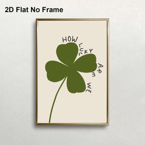 TEMU 2D 평면, 1개 무테 캔버스 포스터, 우리는 얼마나 행운일까요 클로버 잎 일러스트, 식물 예술 인쇄, 벽 예술 캔버스 그림, 침실 거실 벽 장식, 주방 복도 벽 장식, 현대적인 이상적인 홈 벽 장식 선물, 2D 평면, 룸 데코에 완벽