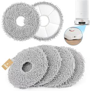 TEMU 드림 L10s PRO Gen 2/ L10s PRO Ultra Heat/ L10s Pro Gen 2/ X40 X50 Ultra Complete/ X40 Master 로봇 청소기 호환용 교체용 물걸레 패드 6개 세트 (Xiaomi X20+/ X10+ Wipes Xx 호환)