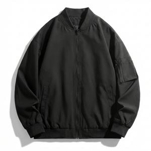 TEMU 남성용 솔리드 컬러 야구 칼라 플라이트 재킷 (지퍼, 스탠드업 칼라), 편안하고 캐주얼한 외출복, 스타일리시하고 다재다능한 남성용 야구 코트