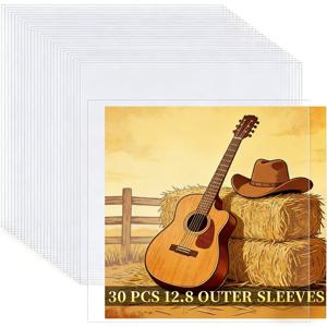 TEMU 30개입 3밀 두께 비닐 보호 커버, 12.8인치 X 12.8인치 투명 레코드 보호 커버, 외부 레코드 보호 커버, 싱글 및 더블 LP 앨범 보관용, 레코드 보호 커버로 스크래치 방지