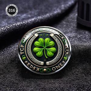 TEMU 2DFLAT 행운의 말발굽 스테인리스 스틸 브로치, 아일랜드 켈틱 스타일 행운 상징 핀, 빈티지 디스트레스드 메탈 배지, 데일리 웨어 페스티벌 선물 액세서리, 독특한 행운 토템 브로치, 트렌디한 니치 주얼리