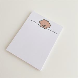 TEMU 1개/세트, 갈색 및 흰색으로 제공, 2가지 색상 선택 가능, 강아지 디자인, 한국 스타일 인스 만화 곱슬머리 강아지 비접착식 스티커 메모, 저널링용, 장식 메모지, 2가지 색상